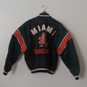 Miami Hurricanes leather jacket size Large vintage